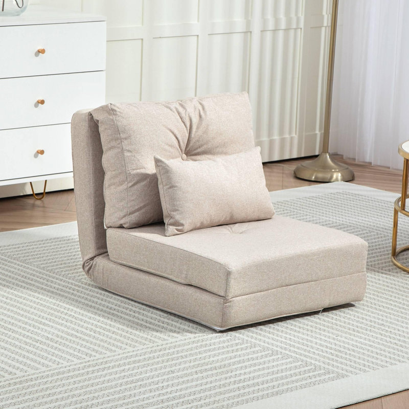 Canapé ajustable avec dossier en lin, Lin beige