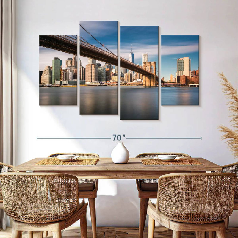 Nicci reliant le pont de Brooklyn, H 42 po x l 68 po