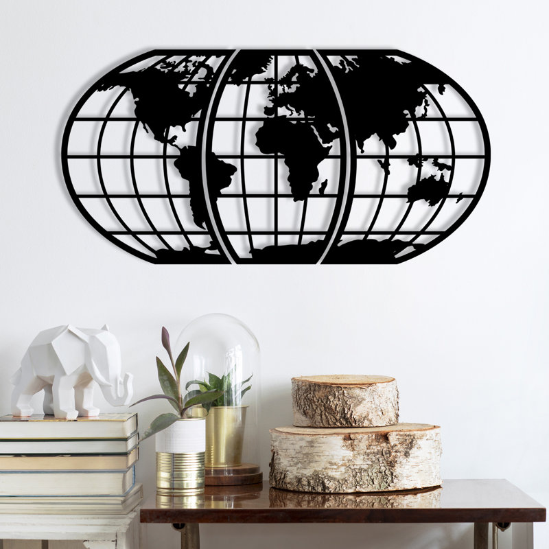Élégant accessoire mural en métal noir, 45,7 po x 22,8 po | Fabrication 100% métal, épaisseur: 0,05 pouce | Parfait pour la décoration intérieure, esthétique moderne, durable et attrayant pour tout espace