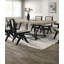 Contemporary 7Pc Black Dining Set Rubber Wood Dining Table W 2X Arm Chairs And 4X Side Chairs