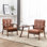 Chaise avec accoudoirs rembourrée Judeth et structure en bois massif (ensemble de 2)