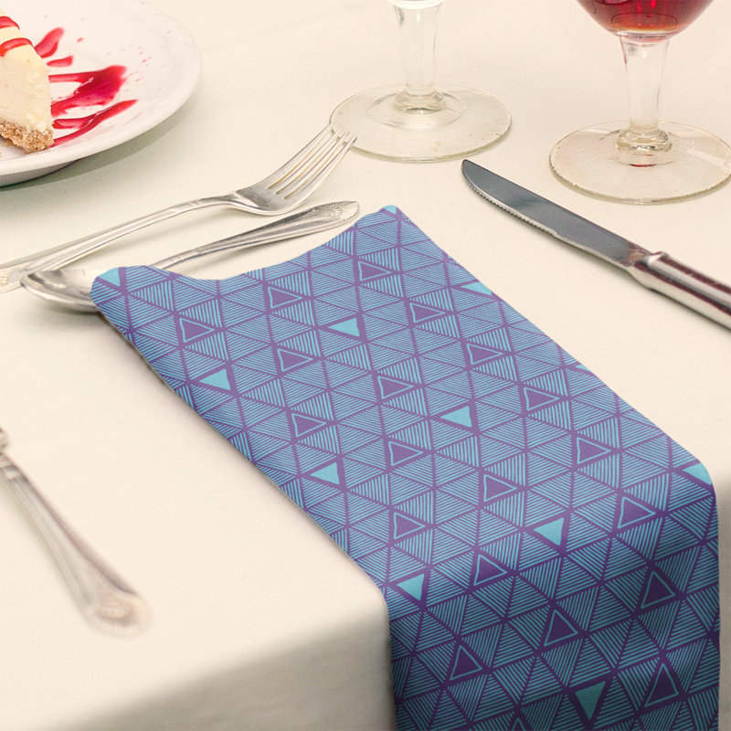 Jordao Cotton Abstract Square Napkin, Purple/Teal, 0.1" H x 10" W x 10" D