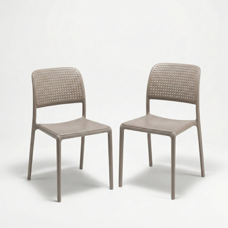 Dululu Stacking Patio Dining Side Chair, Turtle Dove