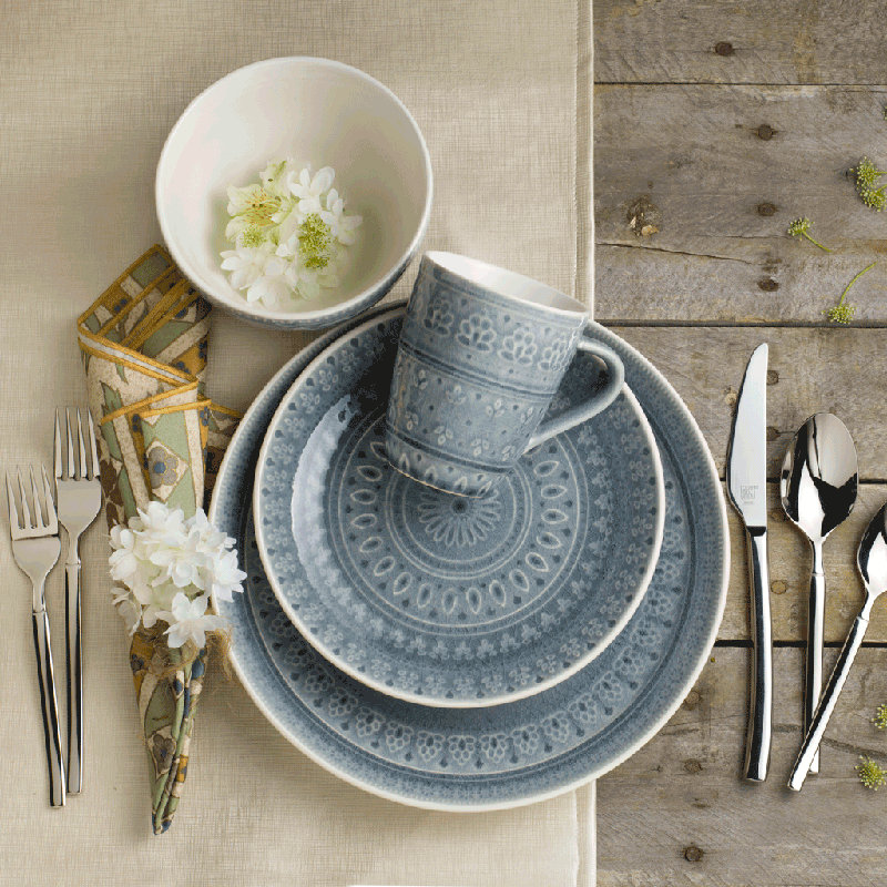 Fez 16 Piece Dinnerware Set, Grey