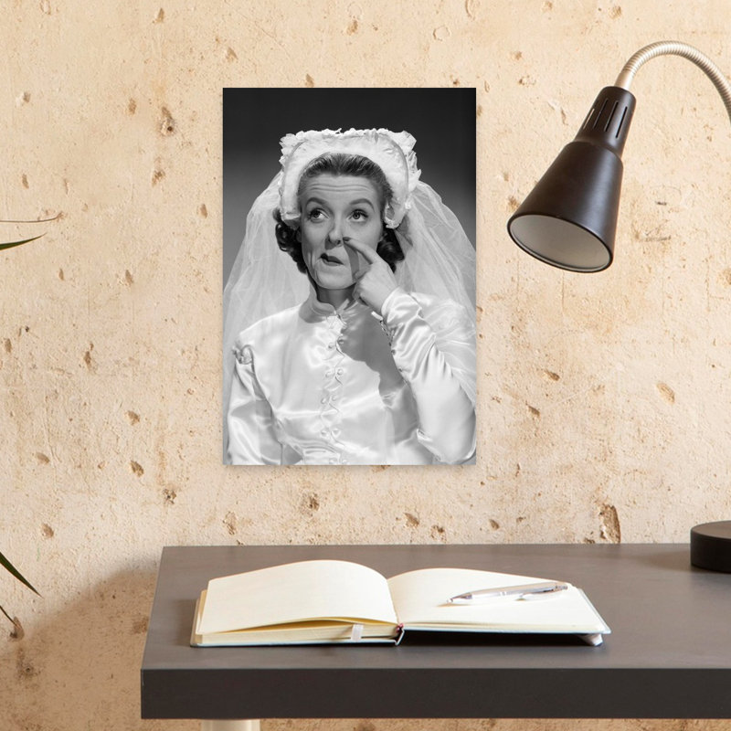 1950s BRIDE SCRATCHING NOSE AND LOOKING PUZZLED by Debrocke - Wrapped Canvas Print, 45.72 cm H x 30.48 cm W