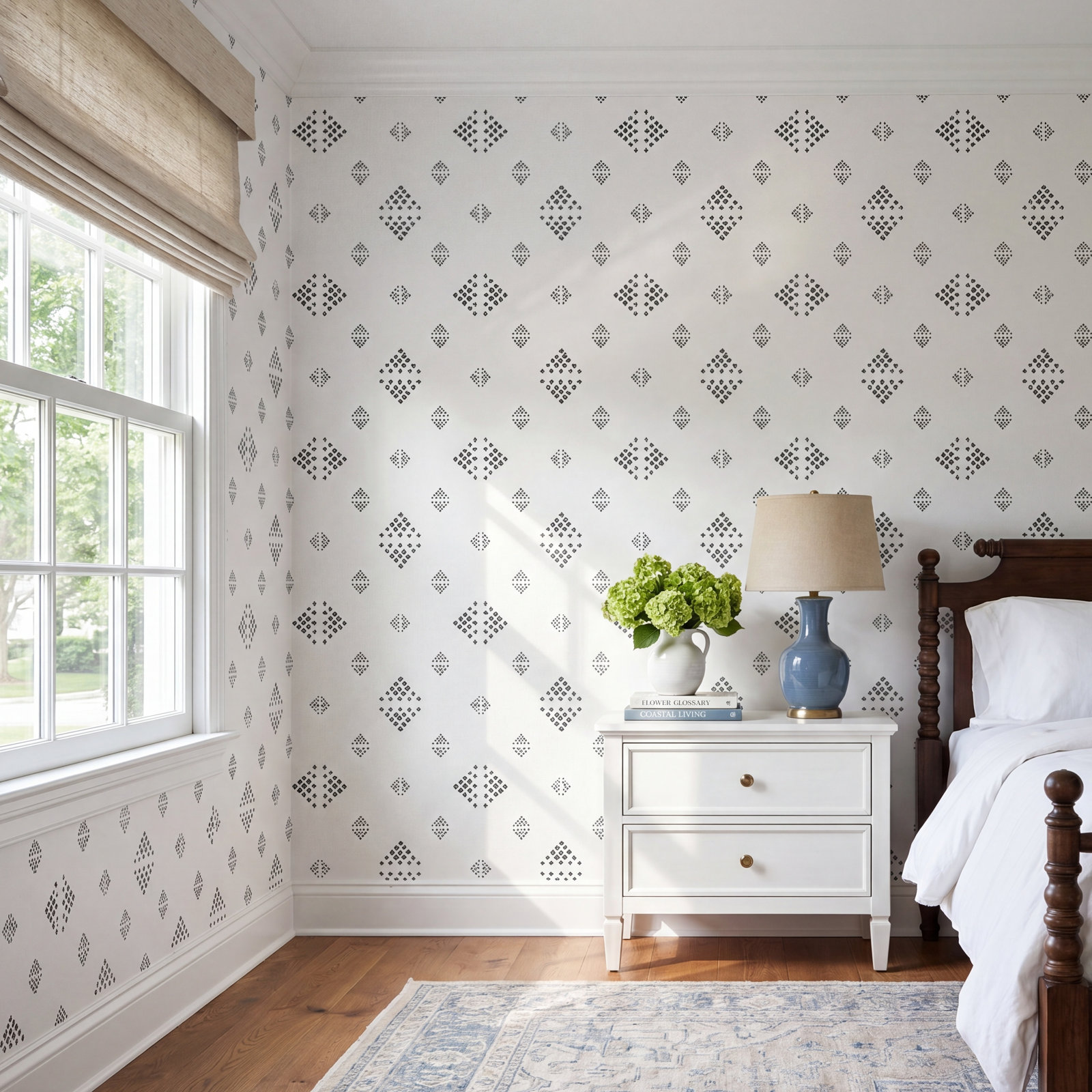 Hockney Self-Adhesive Wallpaper Roll, Stone Gray