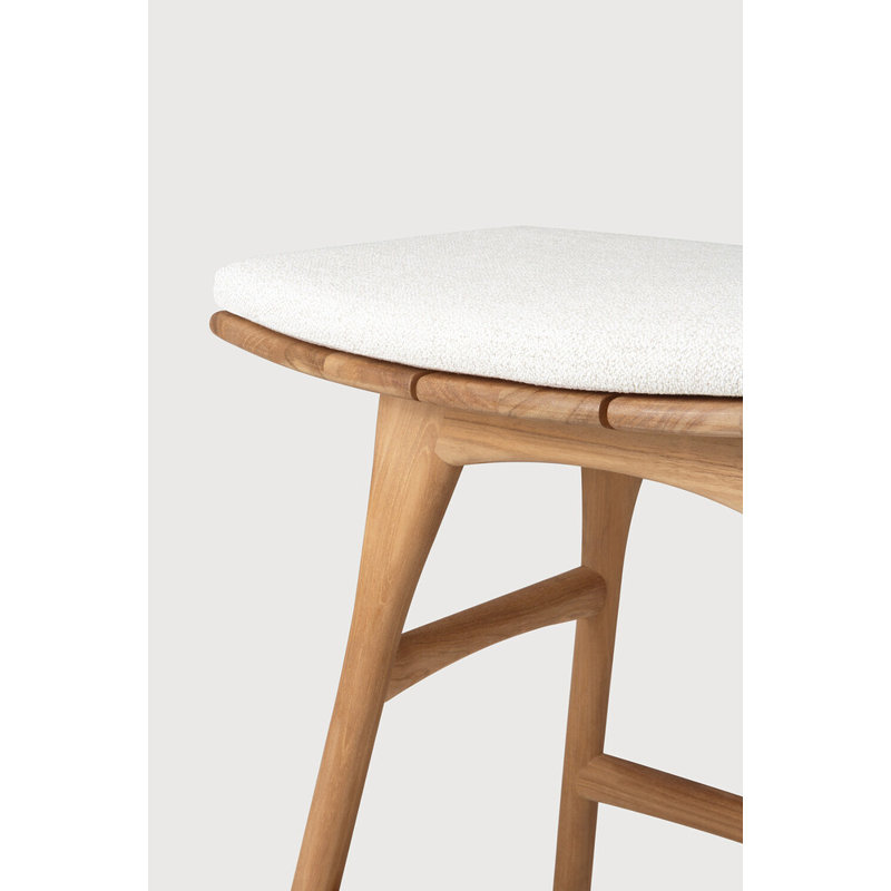 Osso Outdoor Teak Bar Stool, Off White