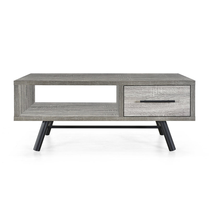 Table basse avec rangement, Chêne brun