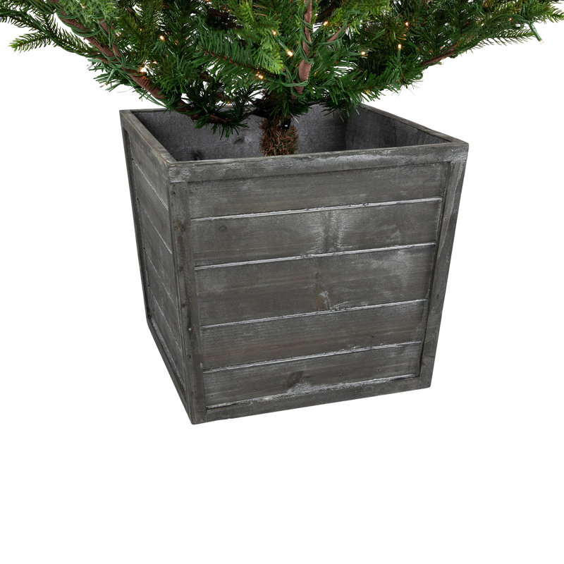 6' Pre-Lit Potted Deluxe Russian Pine Artificial Christmas Tree Warm White LED Lights