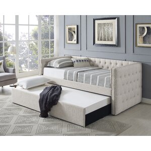 Charlton Home® Emerico Upholstered Daybed with Trundle & Reviews | Wayfair