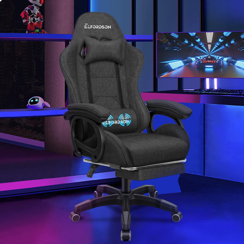 Gaming Chair with Headrest, Grey