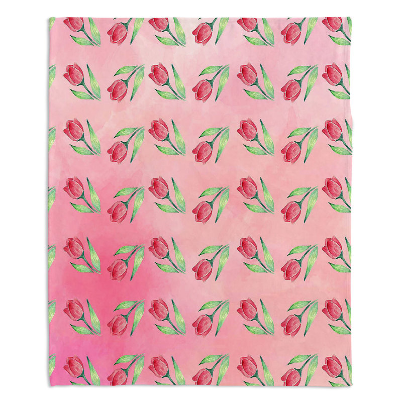 Jeté tulipes , l 68 po x L 80 po