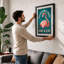 Sweet Cheeks Flamingo Sign Retro - Framed Print-929173376-929173390