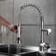 Robinet de cuisine en laiton massif, rétractable, nickel brossé, rotatif à 360 °, poignée simple, robinet à évier avec placage nickelé, style contemporain-1088227477-1088227476