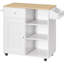 Kitchen Storage Cabinet With Drawer, Kitchen Cart With Spice And Towel Rack, Space-Saving Mobile Island For Living Room, White And Natural