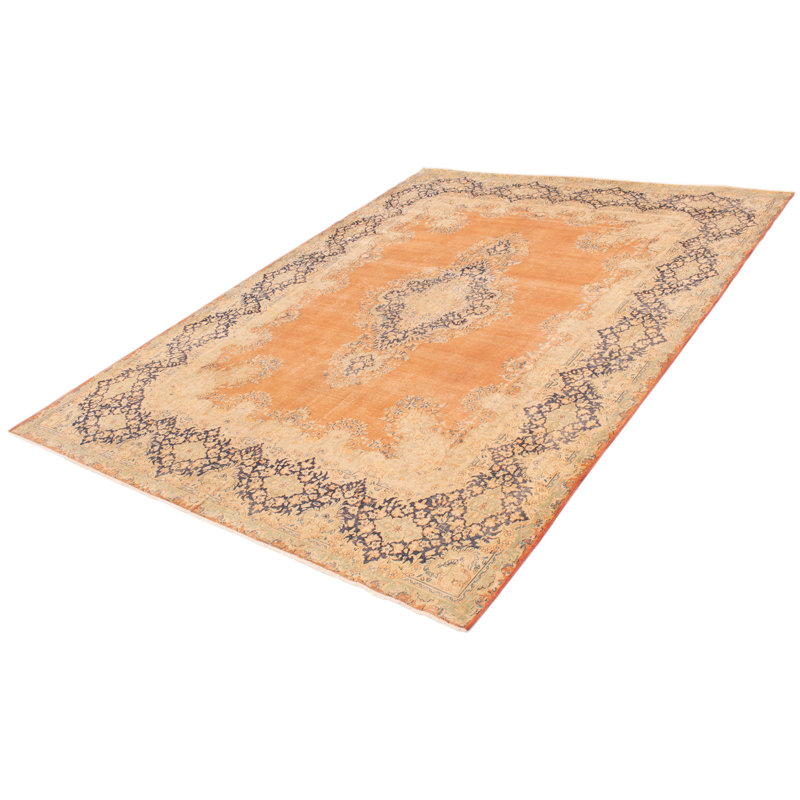 Tapis brun en laine des années 1990 9 pi 7 po x 12 pi 11 po Quatrain