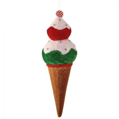 Décoration en velours et crème glacée à la menthe
