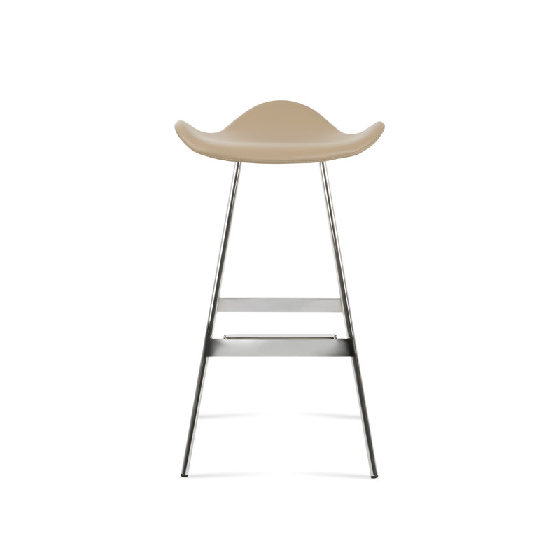 Tabouret Falcon Balat, Matériau blanc en microfibres de polyester et de , Chrome chrome