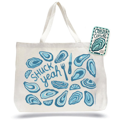Ensemble-cadeau bougie et fourre-tout Oyster