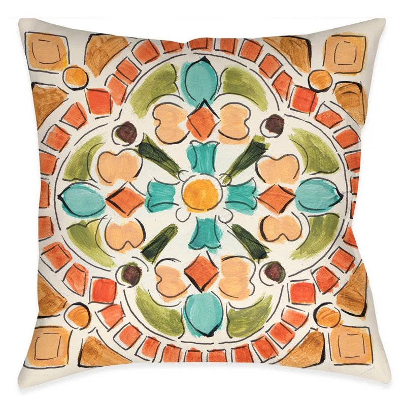 Coussin décoratif en polyester Tuscan Tile