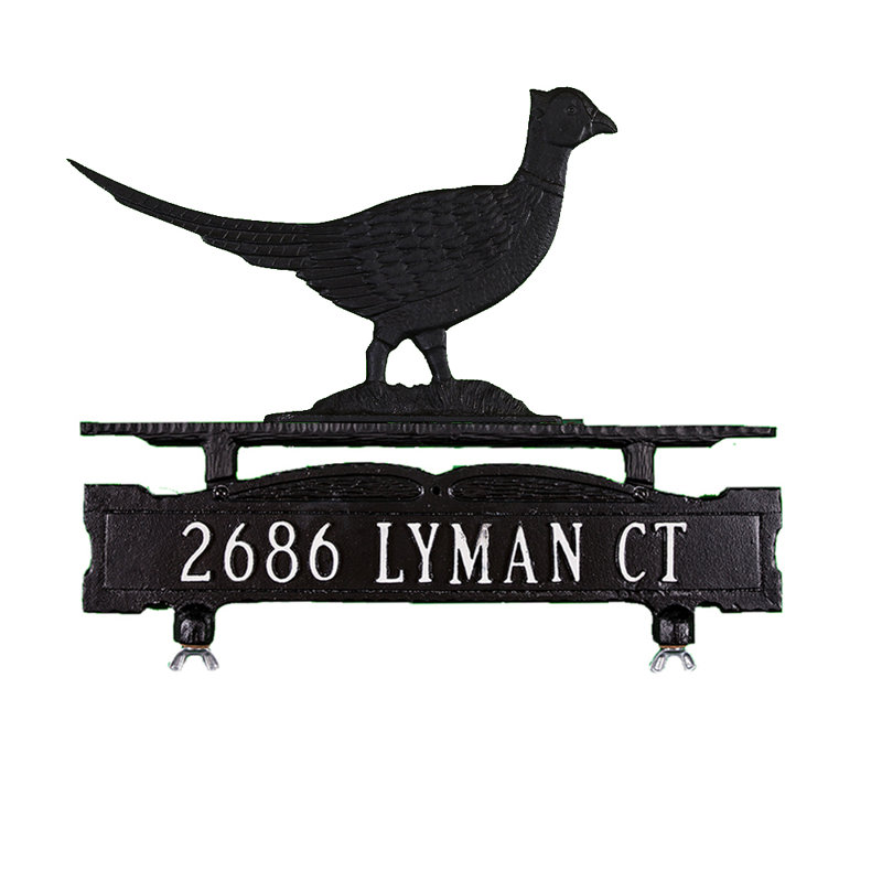 1-Line Mailbox Sign, Yes, Satin Black