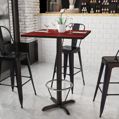 Basler 24'' Square Laminate Table Top with 22'' x 22'' Bar Height Table Base