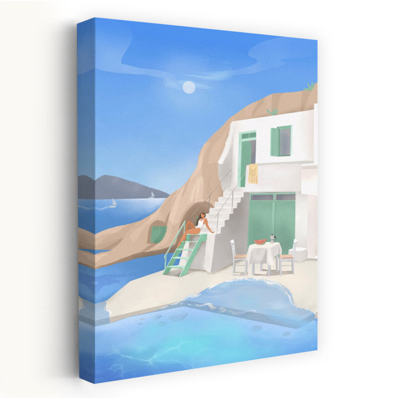 Brazil Colorful Vibrant Abstract Bird City Coastal Wall Art Print, 152.4cm H x 101.6cm W