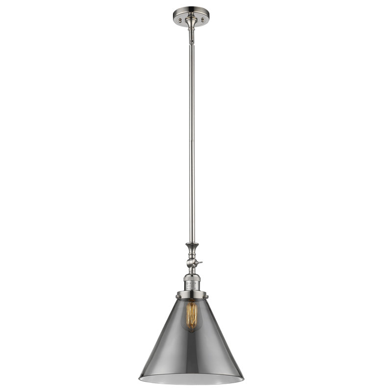 1 - Light Single Pendant, Polished Nickel, Plated Smoked, No Bulb Included