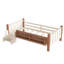 Lit simple en bois massif pour enfant avec bibliothèques de rangement, escaliers et garde-corps, aucun sommier nécessaire, beige-872644743-872644741