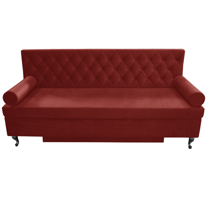 Glamour 3 Seater Sofa Bed, Red