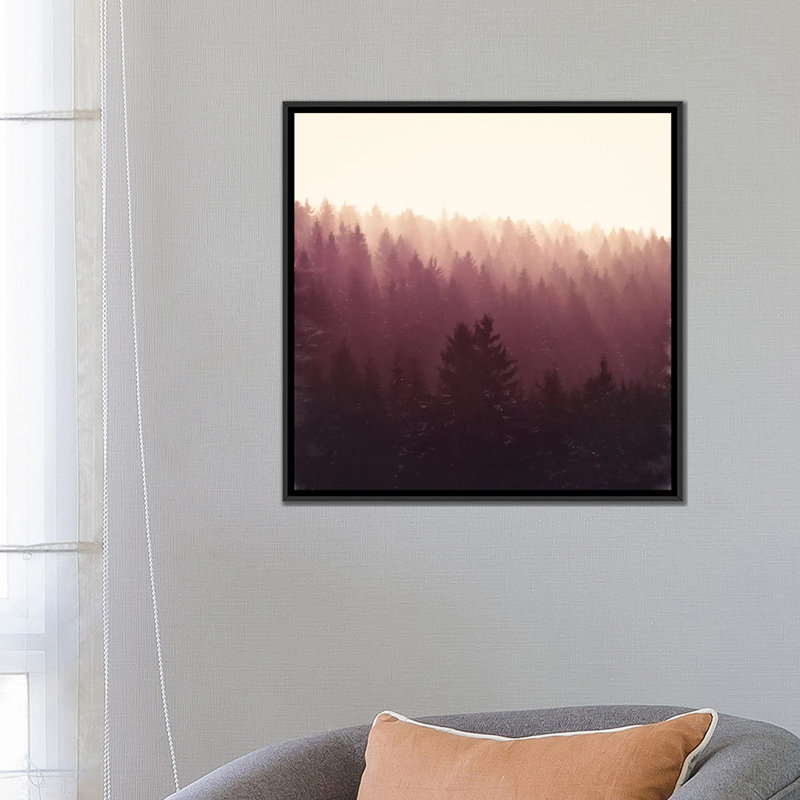« chasse-feu », impression sur toile tendue, H 26 po x l 26 po x P 1,5 po, Toile avec cadre noir, Pas de tapis