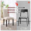 Ensemble de 2 chaises de salle à manger rembourrées épaisses en tissu de lin moderne-554417784