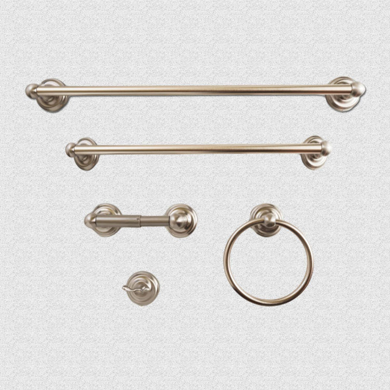 Satin Nickel 5-Piece Bathroom Hardware Set