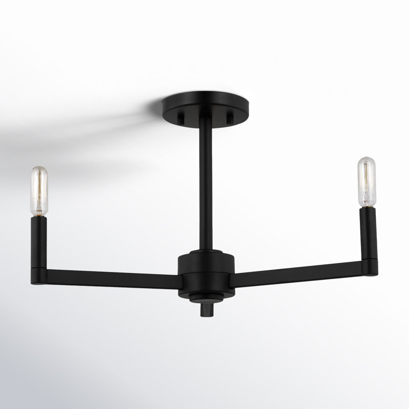 Fullton 3 - Light Semi Flush Mount, Midnight Black