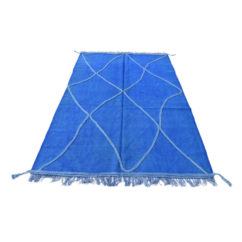 Tapis bleu 4 pi x 6 pi