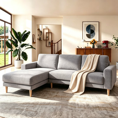 2-Piece 84" Upholstered L Shape Sectional Sofa