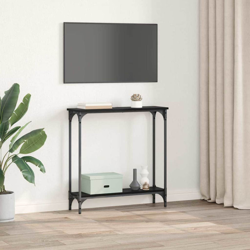 Console Table, Black Oak, 75cm H x 75cm W x 22.5cm D