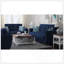 Causeuse convertible rembourrée avec rangement, microfibre bleue-1761574477