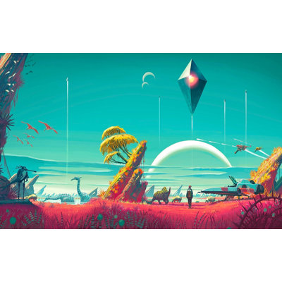 Murale pelez et collez de qualité supérieure - Paysage futuriste