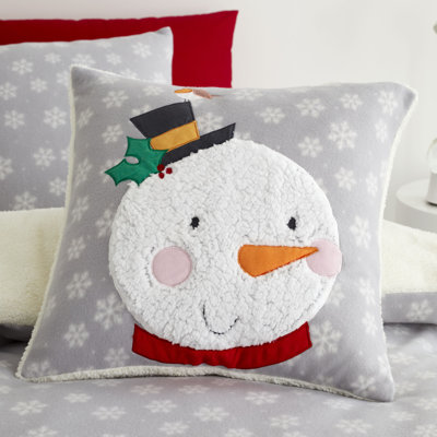 Cosy Snowman Scatter Cushion with inner