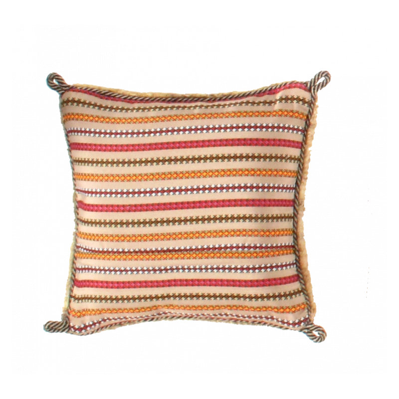 Wool Square Pillow Cover & Insert, Rust/Beige/Olive