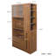 Armoire de cuisine moderne de 70,87 po de hauteur avec 4 tablettes latérales à 4 niveaux et 2 tiroirs, armoire de rangement autoportante avec étagère de rangement multifonctionnelle coulissante multi-niveaux, armoire de rangement pour garde-manger avec support à micro-ondes pour le salon, la cuisine,