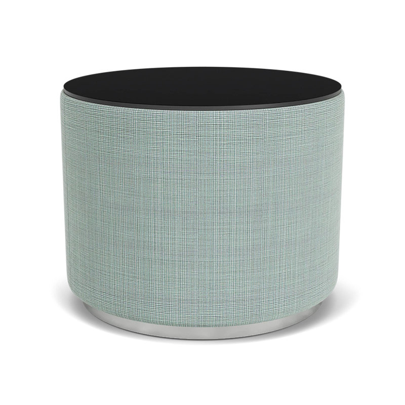 Table de réception avec plateau en stratifié Darsey, 16", Nuit noire, Argent; écume de mer chambray