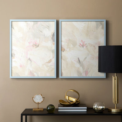 «Soft Abstraction I», reproduction encadrée de qualité supérieure - prête à être accrochée - aucun clou requis - aucun clou requis