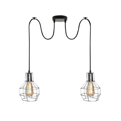 2 - Light Brushed Silver Cluster Pendant
