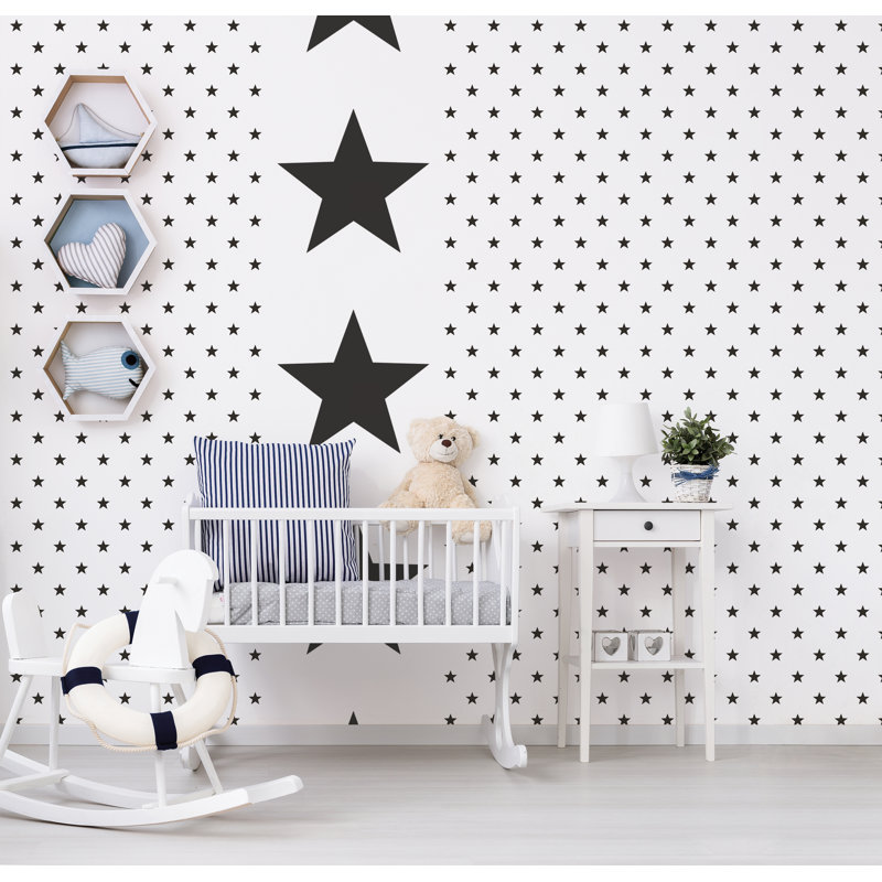 Galaxy 10m x 53cm Matte Wallpaper Roll, White/Black