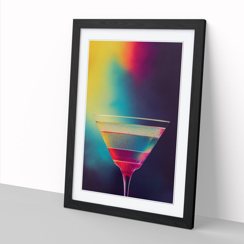 Cocktail Hydrodipped - Single Picture Frame Print, 46cm H x 34cm W, Walnut Framed