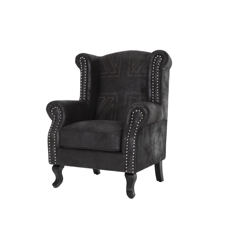 Pastoria Wingback Chair, Black