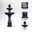 3.7 ft Tall Solar Powered Two-Tier Outdoor Garden Fountain with Auto Shut-Off Pump - Black-481190059