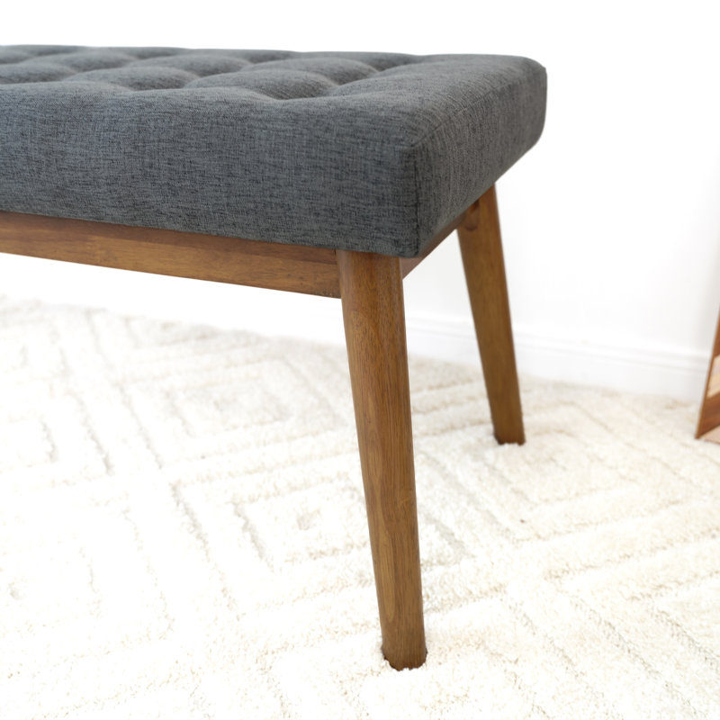 Dole Velvet Upholstered Bench, Gray